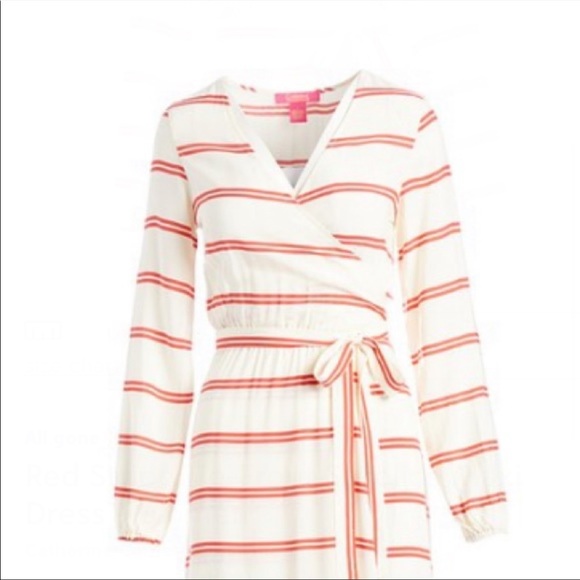 Catherine Malandrino faux wrap maxi dress cover up long sleeve striped city - Picture 4 of 8